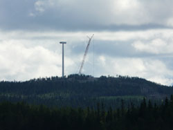 Järvsandberget. Resning pågår F5. Vy från Ursvattnet